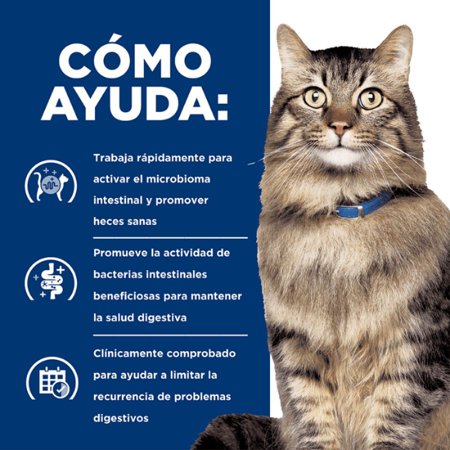 Cómo ayuda Hills Gastrointestinal Biome Stress: activa el microbioma intestinal y promueve heces sanas