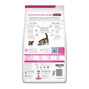 Reverso del envase de Hills Gastrointestinal Biome Stress Gato con tabla de alimentación diaria