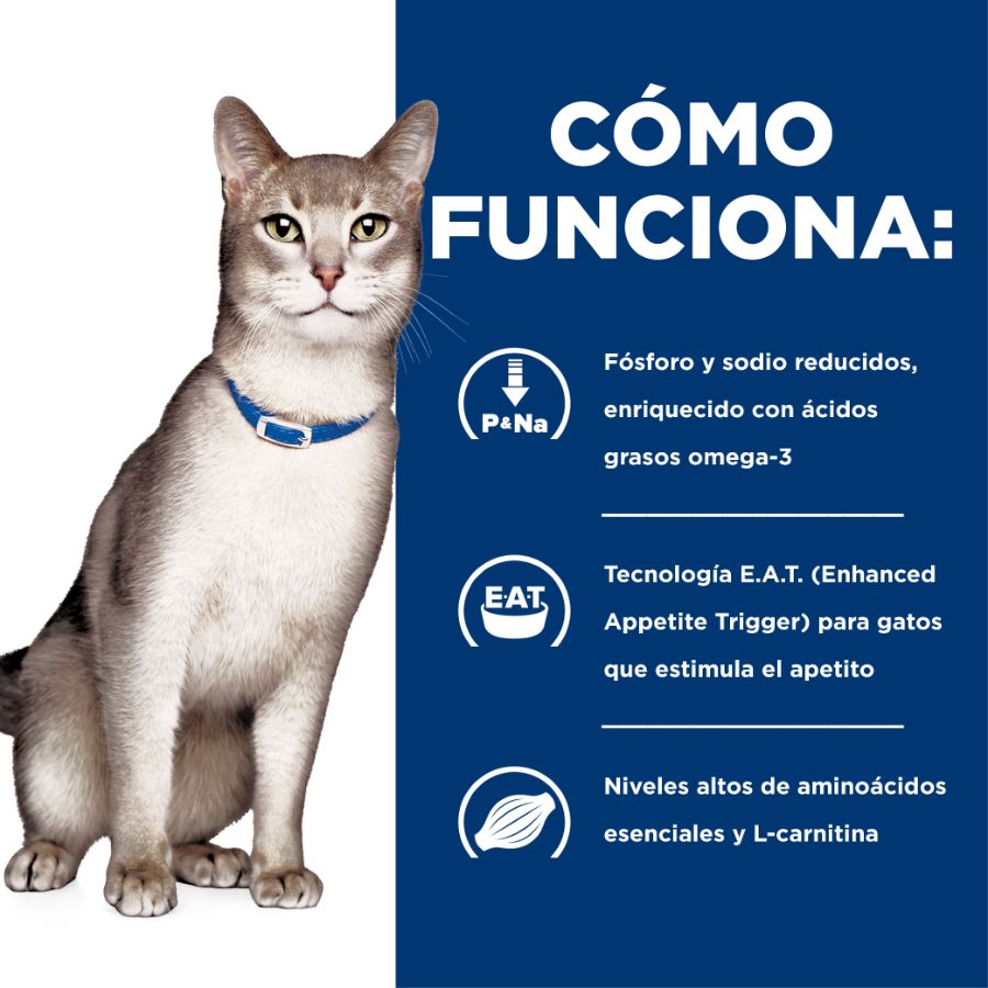 Hills K/D Gato Kidney Care 3,8 kg alimento renal con fósforo y sodio controlados, proteínas de calidad y omega-3.