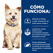 Cómo funciona Hills K/D Perro: fósforo y sodio reducidos, omega-3, ActivBiome+ y aminoácidos optimizados