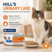 Hills Lata c/d Urinary Care 156GR para Gatos, alimento húmedo clínico con pollo que apoya la salud urinaria y reduce el riesgo de cálculos.