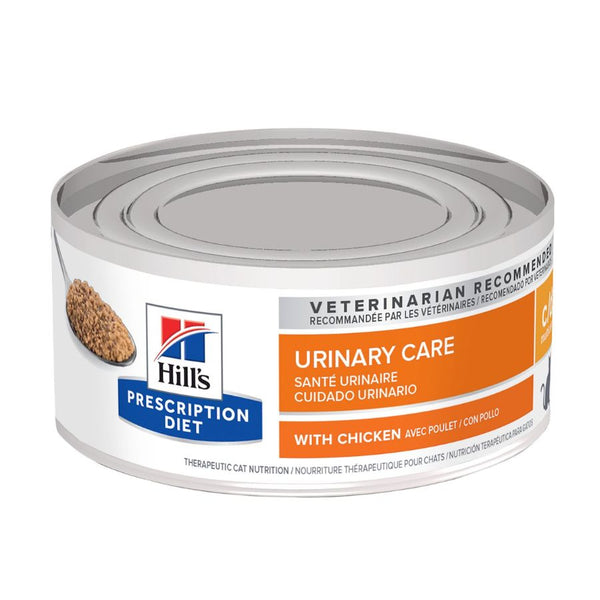 Hills Lata c/d Urinary Care 156GR para Gatos, alimento húmedo clínico con pollo que apoya la salud urinaria y reduce el riesgo de cálculos.