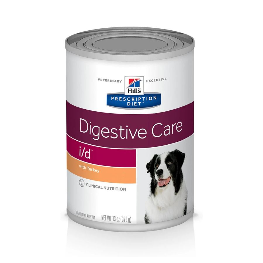 Hills Lata i/d Digestive Care 370GR para Perros, alimento húmedo digestivo con pavo, alta digestibilidad y apoyo clínico intestinal.