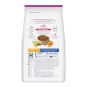Reverso de Hills Science Diet Adult 7+ Small & Mini con el sello ActivBiome+ Multi-Benefit y la información legal