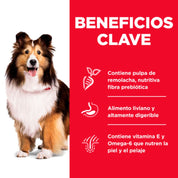 Hills Sensitive Stomach & Skin Adult 1.81 KG para Perros, alimento seco con pollo para digestión sensible, piel sana y pelaje brillante.