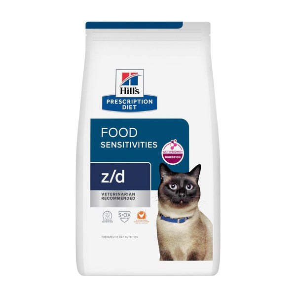 Hills Z/D Gato Food Sensitivities 1,8 kg apoya gatos con sensibilidad alimentaria, digestión sana y cuidado de piel.
