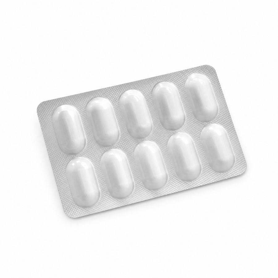 Blíster con 10 comprimidos blancos de Hyaloral Razas Pequeñas y Medianas, vista en detalle