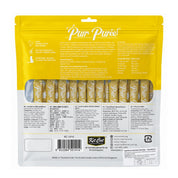 Reverso de la bolsa Kit Cat Purr Puree Pollo y Fibra (Hairball) Value Pack con ingredientes, análisis garantizado y ventana de sachets