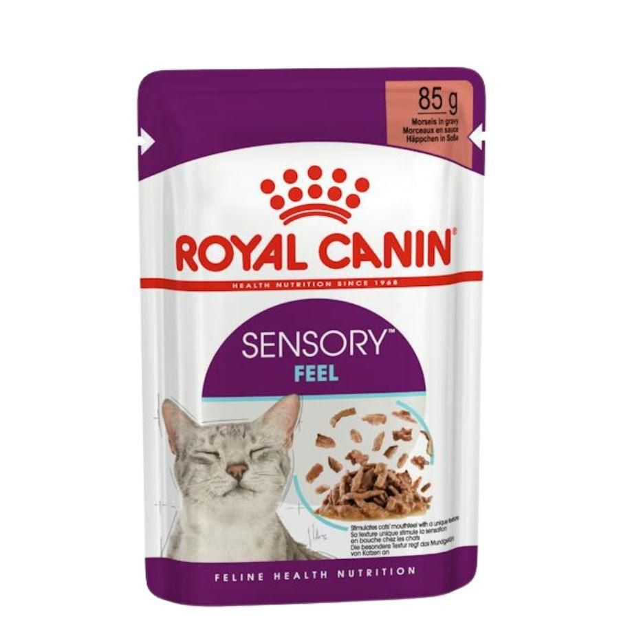 Pack 12x  Royal Canin Pouch Sensory Feel: Alimento húmedo para gatos adultos, diseñado para estimular el sentido del gusto y tacto.