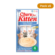 Pack 6x Churu Kitten sabor Atún, snack cremoso para gatitos con taurina, DHA, EPA y calcio. Sin conservantes ni colorantes artificiales.