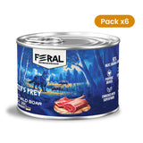 Pack 6x Feral Hunter's Prey Lamb + Wild Boar Paté — Alimento húmedo gatos adultos 200 g