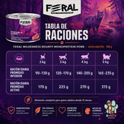 Pack 6x Feral Wilderness Bounty Monoprotein Pork Paté — Alimento húmedo gatos adultos 200 g