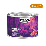 Pack 6x Feral Wilderness Bounty Monoprotein Pork Paté — Alimento húmedo gatos adultos 200 g