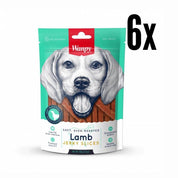 Pack 6x Wanpy Soft Lamb Jerky Slices, un snack premium 100% natural para perros de todas las edades.