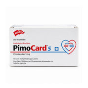 Caja de Pimocard 5 mg pimobendan de Holliday, 100 comprimidos birranurados para perros, vista frontal