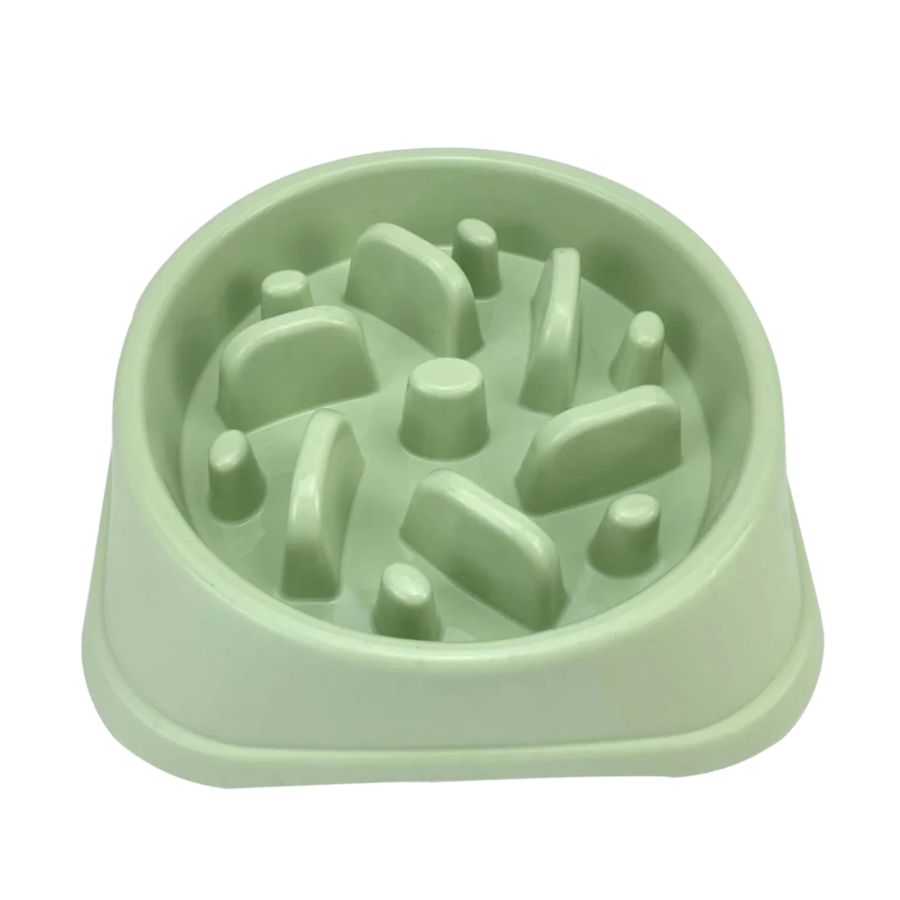 Plato de Alimentación Lenta, promueve una comida saludable y previene problemas digestivos en tu mascota. Diseño antideslizante, duradero y fácil de limpiar.