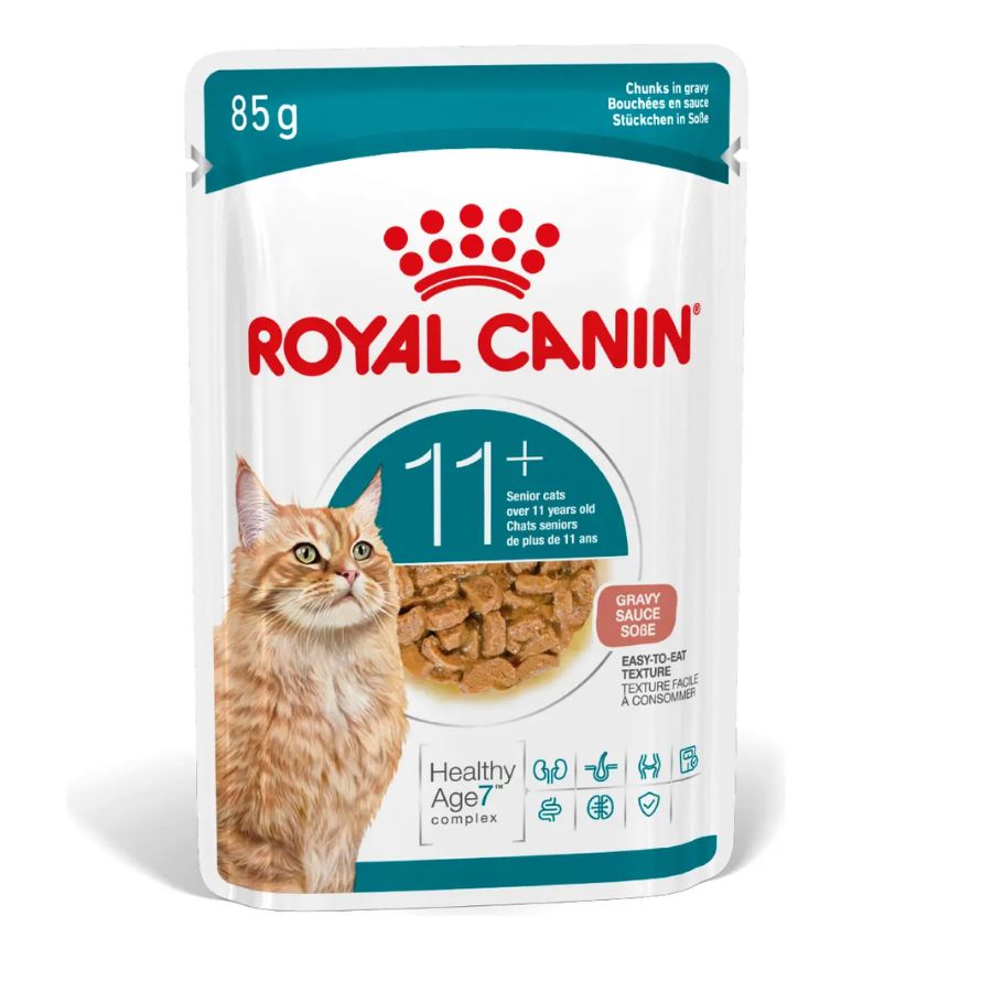 Sobre de 85 g de Royal Canin Ageing 11+ en salsa, alimento húmedo completo para gatos senior