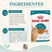 Composición y aditivos por kg del alimento húmedo Royal Canin Ageing 11+ en sobre de 85 g