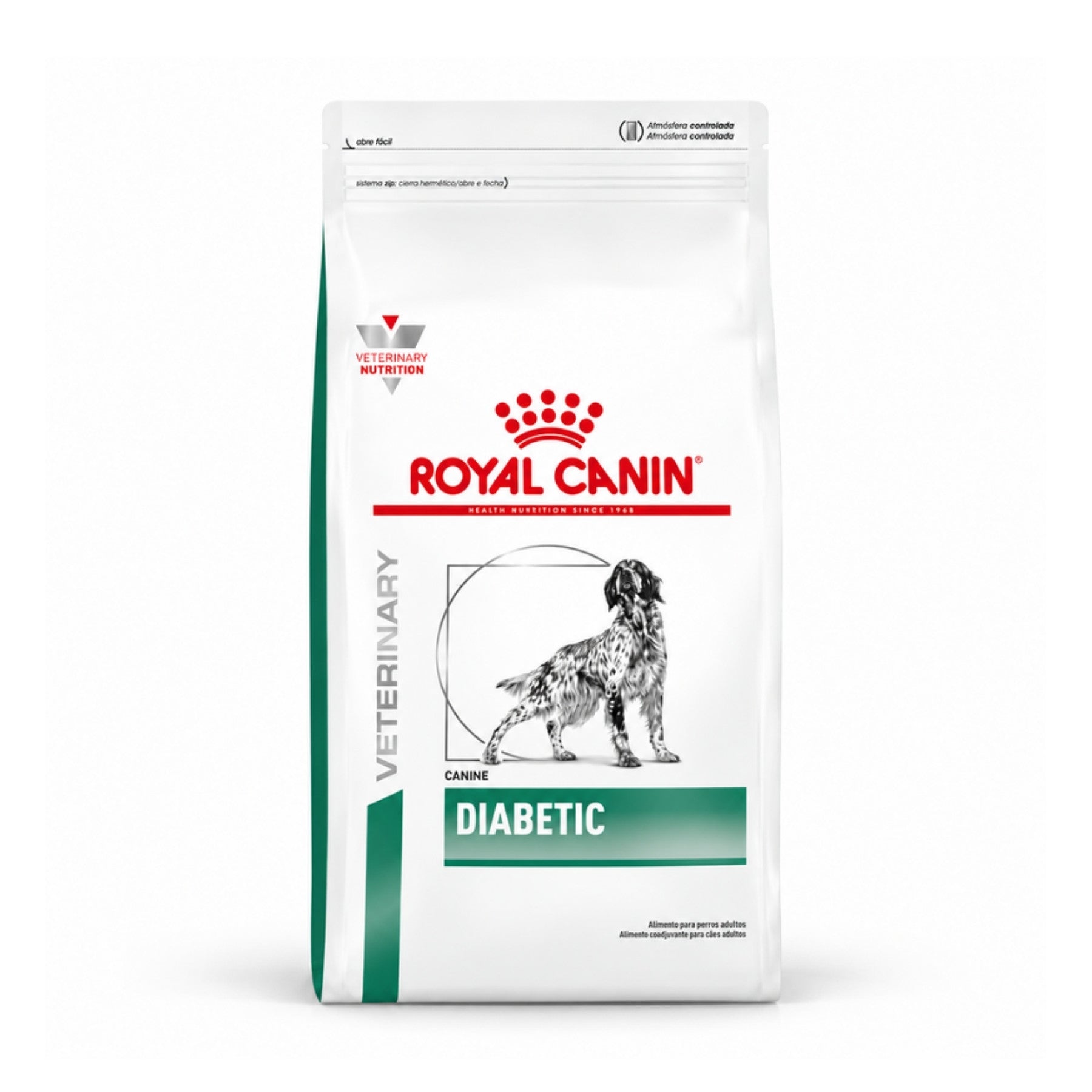 Saco Royal Canin Diabetic Canine de 10 kg para perros adultos, vista frontal del envase veterinario
