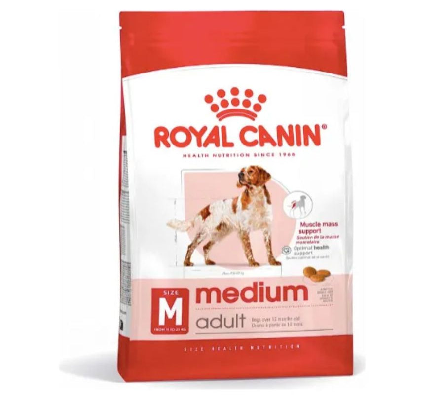 Royal Canin Adulto Medium 12Kg, alimento para perros adultos de razas medianas. Mantiene el peso ideal, refuerza defensas naturales y mejora la salud de la piel. 
