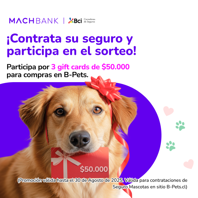 Seguro mascotas B-Pets MachBank – cobertura perros y gatos 2025