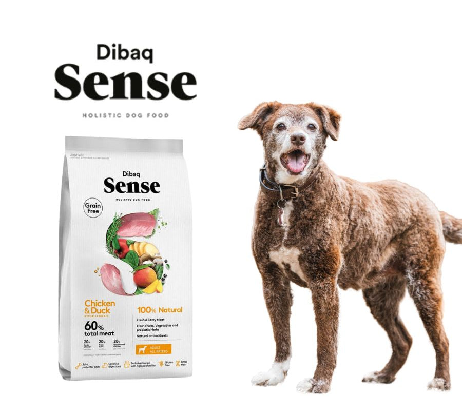Dibaq Sense Pollo y Pato para Perro Adulto 12kg: Alimento hipoalergénico, protege articulaciones, piel y pelaje con ingredientes naturales.