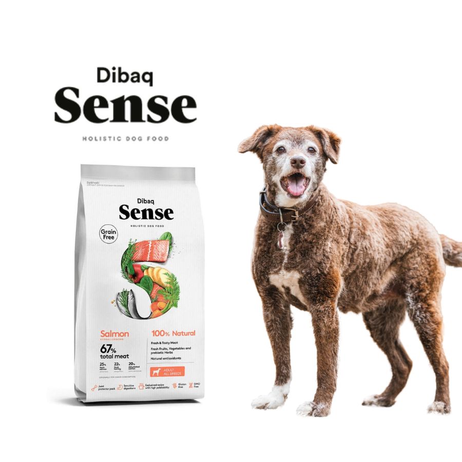 Dibaq Sense Salmón para Perro Adulto: Alimento hipoalergénico, protege articulaciones, piel y pelaje con ingredientes naturales. 