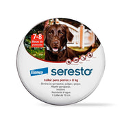 Seresto Collar Antiparasitario para Perros +8kg protección contra pulgas y garrapatas hasta 8 meses, resistente al agua y eficaz.