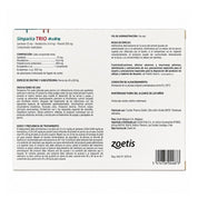 Reverso de Simparica Trio 40 a 60 kg 3 comprimidos con composición, indicaciones, dosis y Reg. SAG N° 2570-B