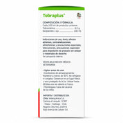 Reverso de la caja de Tobraplus para perros con composición de tobramicina, registro SAG 2309-B y venta bajo receta