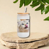 Vaso empavonado con tapa de bambú personalizado